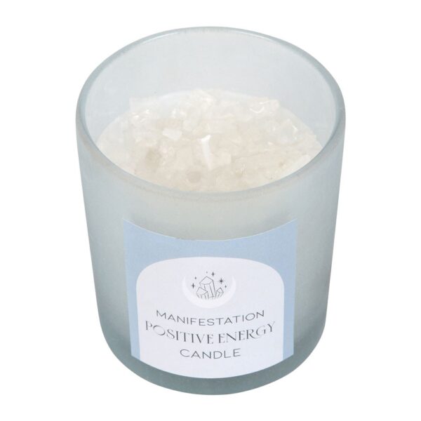 POSITIVE ENERGY WHITE SAGE CRYSTAL CHIP CANDLE - Image 1
