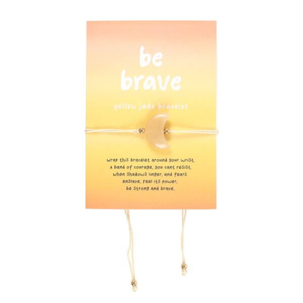 BE BRAVE YELLOW JADE CRYSTAL MOON BRACELET - Image 2