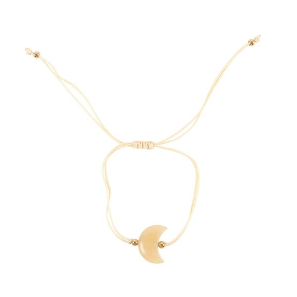 BE BRAVE YELLOW JADE CRYSTAL MOON BRACELET - Image 3