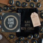 SET OF 25 BLACK OBSIDIAN VIKING RUNE STONES - Image 4
