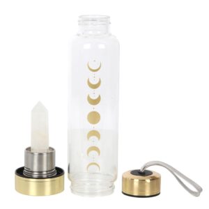 QUARTZ MOON PHASE GLASS WATER BOTTLE