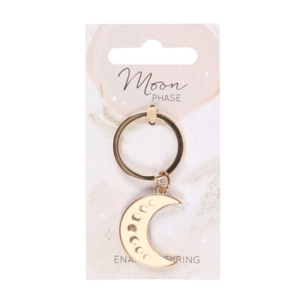 MOON PHASE CRESCENT ENAMEL KEYRING - Image 1
