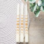 SET OF 3 OFF WHITE MOON PHASES TAPER DINNER CANDLES - Image 5