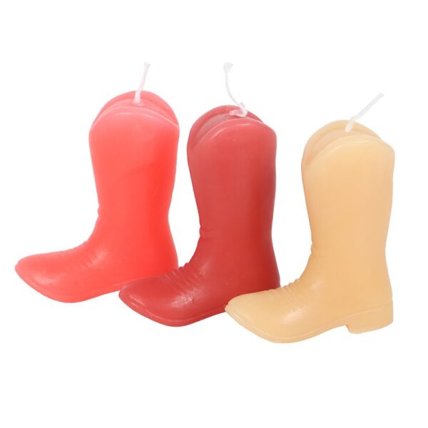 SET OF 3 COWBOY BOOT CANDLES - Image 3