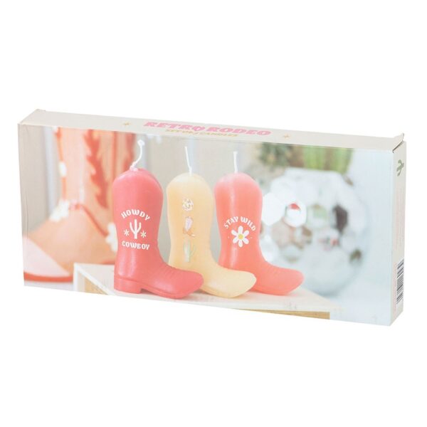 SET OF 3 COWBOY BOOT CANDLES - Image 4