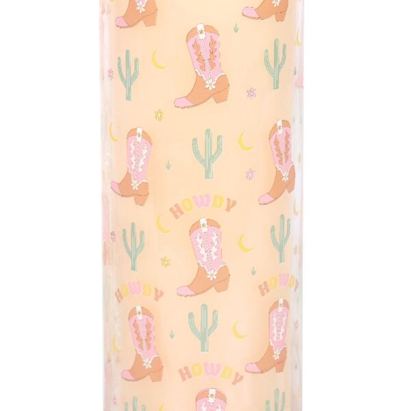 HOWDY COWBOY BOOT PRINT FLORAL TUBE CANDLE - Image 3