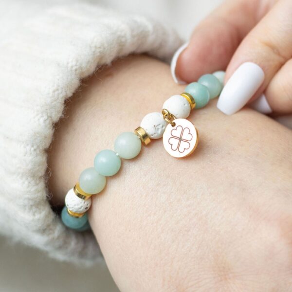 ABUNDANCE AMAZONITE CRYSTAL ESSENTIAL OIL BRACELET - Image 2