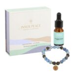 INNER PEACE BLUE LACE AGATE CRYSTAL ESSENTIAL OIL BRACELET - Image 4