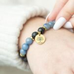 INNER PEACE BLUE LACE AGATE CRYSTAL ESSENTIAL OIL BRACELET - Image 3