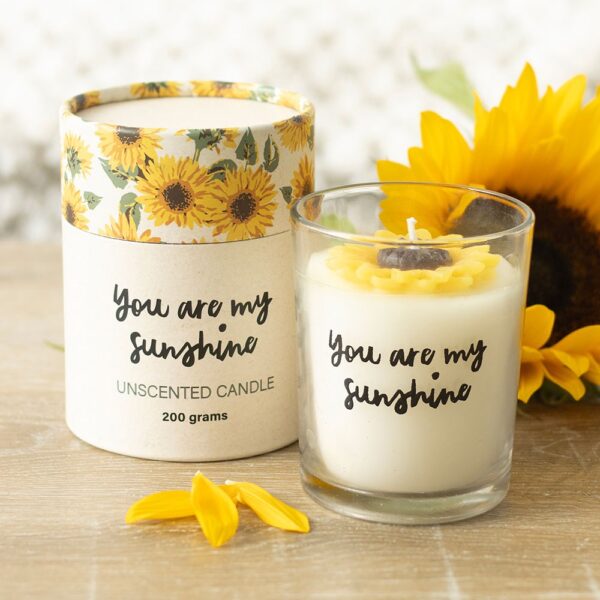 YOU ARE MY SUNSHINE CANDLE WITH 3D SUNFLOWER - Image 1