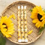 SET OF 3 SUNFLOWER TAPER CANDLES - Image 2