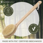 HYDREA LONDON VEGAN LONG-HANDLED DRY BODY BRUSH – FSC® CERTIFIED BEECHWOOD WITH CACTUS BRISTLE - Image 3