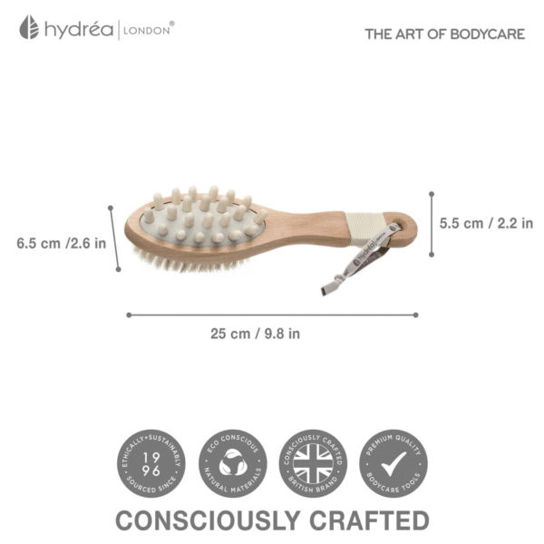 HYDREA LONDON DUAL USE BODY BRUSH NATURAL BRISTLE - Image 3