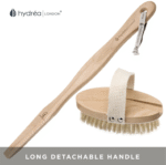 HYDREA LONDON DURABLE BODY BRUSH WITH WATER-PROTECTIVE PLASTIC PLATE – NATURAL BRISTLE & LONG DETACHABLE HANDLE, FSC® CERTIFIED BEECHWOOD - Image 3