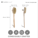 HYDREA LONDON DURABLE BODY BRUSH WITH WATER-PROTECTIVE PLASTIC PLATE – NATURAL BRISTLE & LONG DETACHABLE HANDLE, FSC® CERTIFIED BEECHWOOD - Image 7