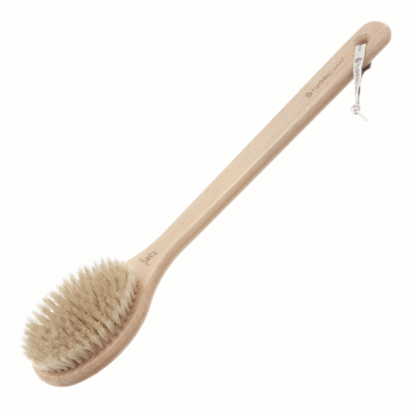 HYDREA LONDON LONG-HANDLED WET & DRY BODY BRUSH – FSC® CERTIFIED BEECHWOOD WITH NATURAL BRISTLE - Image 1