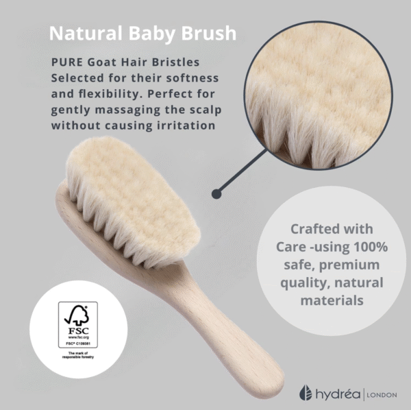 HYDREA LONDON BABY BLISS BED + BATH NEWBORN GIFT SET – BABY BRUSH + BAMBOO WASH MITT - Image 5
