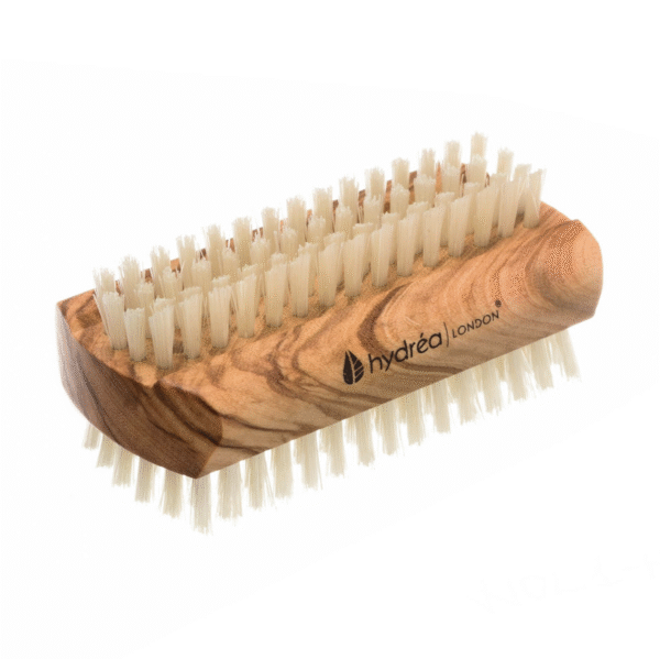 HYDREA LONDON LARGE OLIVE WOOD NAIL BRUSH NATURAL BRISTLE - Image 1