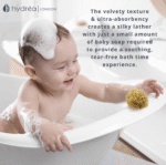 HYDREA LONDON BABY BLISS BED + BATH NEWBORN GIFT SET – BABY BRUSH + SEA SPONGE + BAMBOO WASH MITT - Image 8