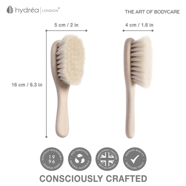 HYDREA LONDON NATURAL BABY HAIR BRUSH – FSC® CERTIFIED BEECHWOOD WITH ULTRA-SOFT BRISTLE - Image 9