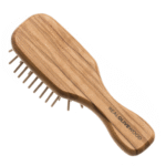 HYDREA LONDON OLIVE WOOD MINI ANTI-STATIC HAIR BRUSH - Image 2