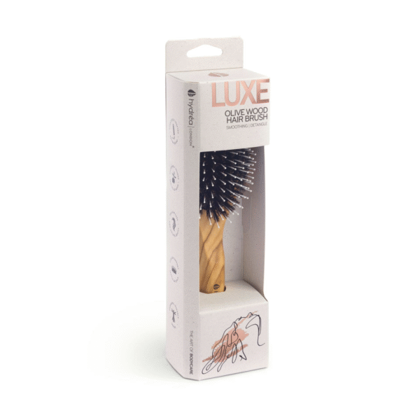HYDREA LONDON PREMIUM OLIVE WOOD HAIR BRUSH WITH NYLON PINS & BOAR BRISTLE – EFFORTLESS DETANGLING & SMOOTH STYLING - Image 3