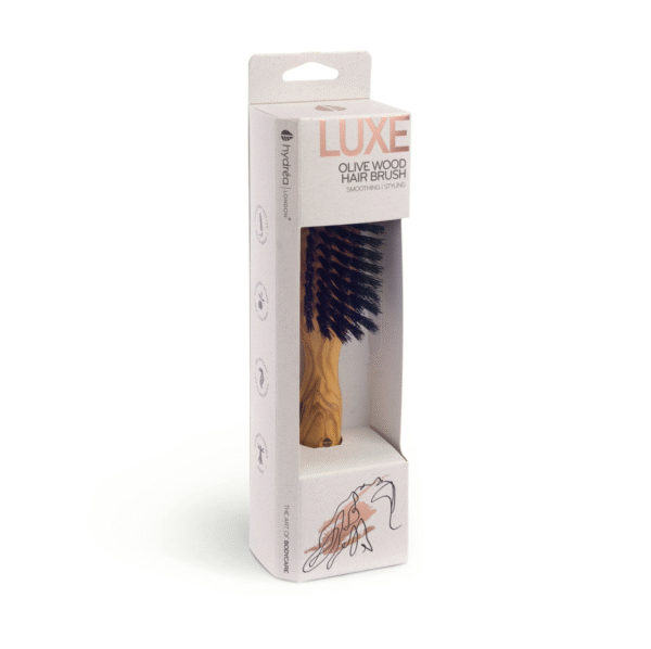 HYDREA LONDON PREMIUM OLIVE WOOD STYLING HAIR BRUSH WITH PURE BOAR BRISTLES – SMOOTH & SHINE - Image 4