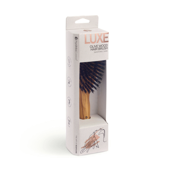 HYDREA LONDON PREMIUM OLIVE WOOD STYLING HAIR BRUSH WITH PURE BOAR BRISTLES – SMOOTH & SHINE - Image 3