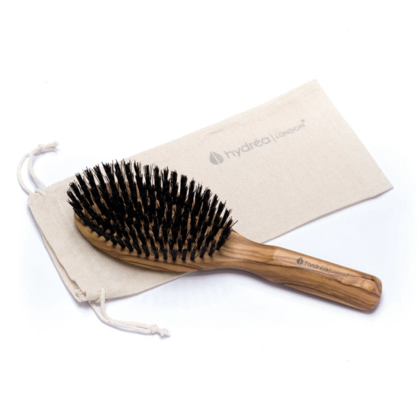 HYDREA LONDON PREMIUM OLIVE WOOD STYLING HAIR BRUSH WITH PURE BOAR BRISTLES – SMOOTH & SHINE - Image 4