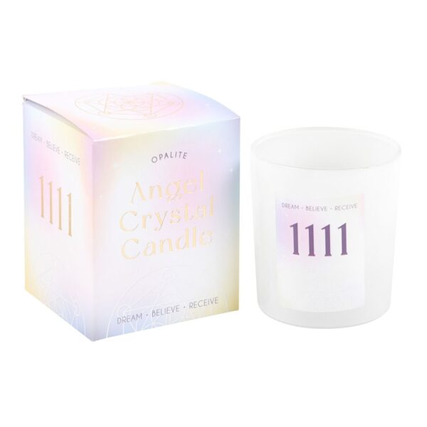 1111 ANGEL NUMBER CRYSTAL CHIP CANDLE - Image 1