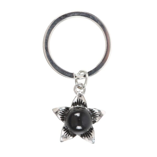 DEADLY NIGHTSHADE KEYRING WITH BLACK OBSIDIAN - Image 4