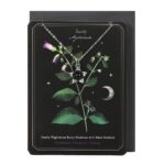 DEADLY NIGHTSHADE NECKLACE WITH BLACK OBSIDIAN ON GREETING CARD - Image 2