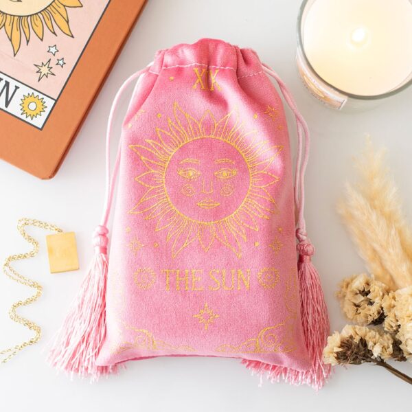 THE SUN VINTAGE TAROT VELVET DRAWSTRING BAG - Image 1