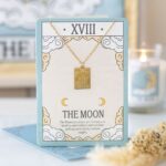 THE MOON VINTAGE TAROT NECKLACE ON GREETING CARD