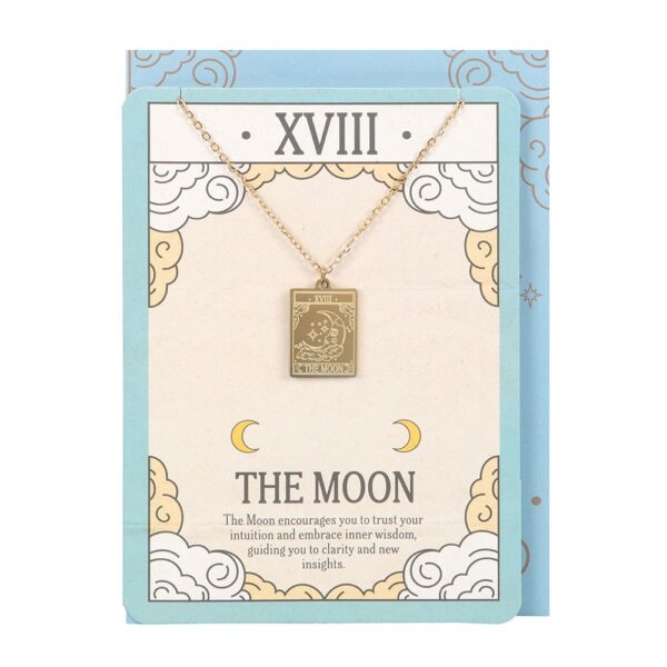 THE MOON VINTAGE TAROT NECKLACE ON GREETING CARD - Image 2