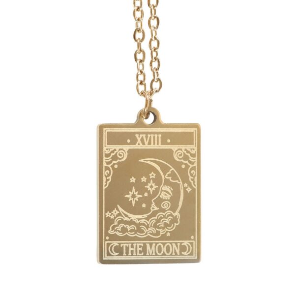 THE MOON VINTAGE TAROT NECKLACE ON GREETING CARD - Image 3