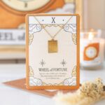 THE WHEEL OF FORTUNE VINTAGE TAROT NECKLACE ON GREETING CARD