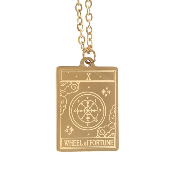 THE WHEEL OF FORTUNE VINTAGE TAROT NECKLACE ON GREETING CARD - Image 3