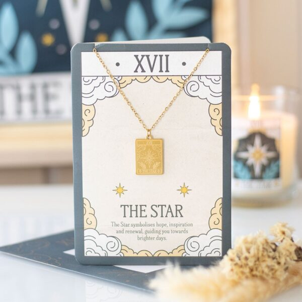 THE STAR VINTAGE TAROT NECKLACE ON GREETING CARD - Image 1
