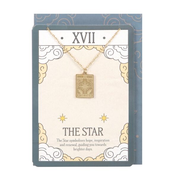THE STAR VINTAGE TAROT NECKLACE ON GREETING CARD - Image 2