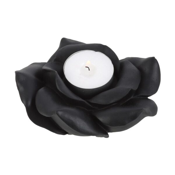 BLACK ROSE RESIN TEALIGHT CANDLE HOLDER - Image 3