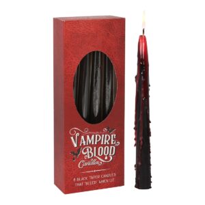 BOX OF 8 VAMPIRE BLOOD TAPER CANDLES