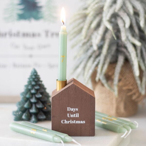 SET OF 24 MINI ADVENT CANDLES WITH HOLDER - Image 1