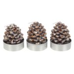 SET OF 6 PINECONE TEALIGHT CANDLES - Image 3