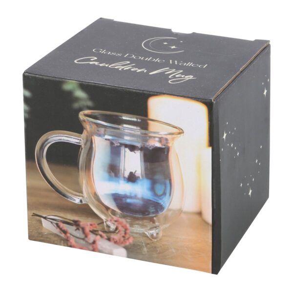 CLEAR DOUBLE WALLED GLASS CAULDRON MUG - Image 5