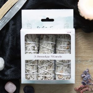 SET OF 3 WHITE SAGE SMUDGE WANDS