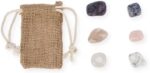 NATURAL HEALING CRYSTAL SET WITH ROSE QUARTZ, LEPIDOLITE, SODALITE, HOWLITE, CLEAR QUARTZ AND SAKURA AGATE – ANTI-STRESS COLLECTION