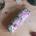 WHITE SAGE WITH DRIED RED ROSE PETALS AND ROSE QUARTZ – LOVE & CLEANSING SMUDGE BUNDLE - Image 4