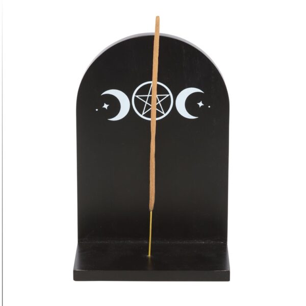 BLACK TRIPLE MOON INCENSE HOLDER SHELF - Image 3