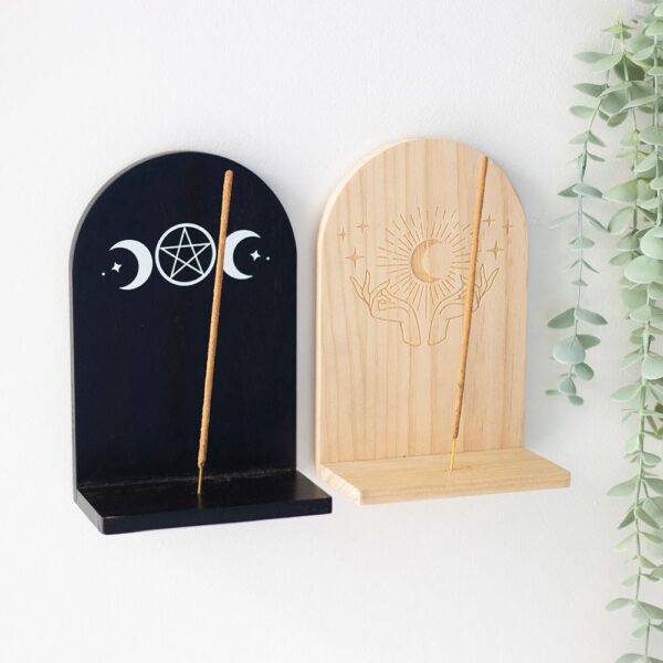 BLACK TRIPLE MOON INCENSE HOLDER SHELF - Image 7